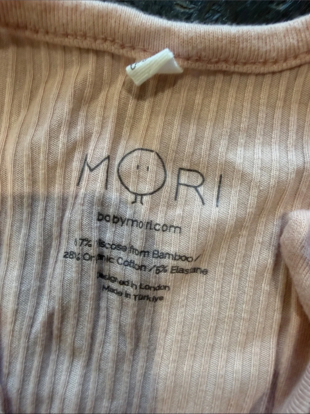 Morí Ribbed clever zip footed baby pajamas 0-3 months